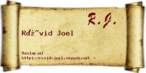 Rövid Joel névjegykártya